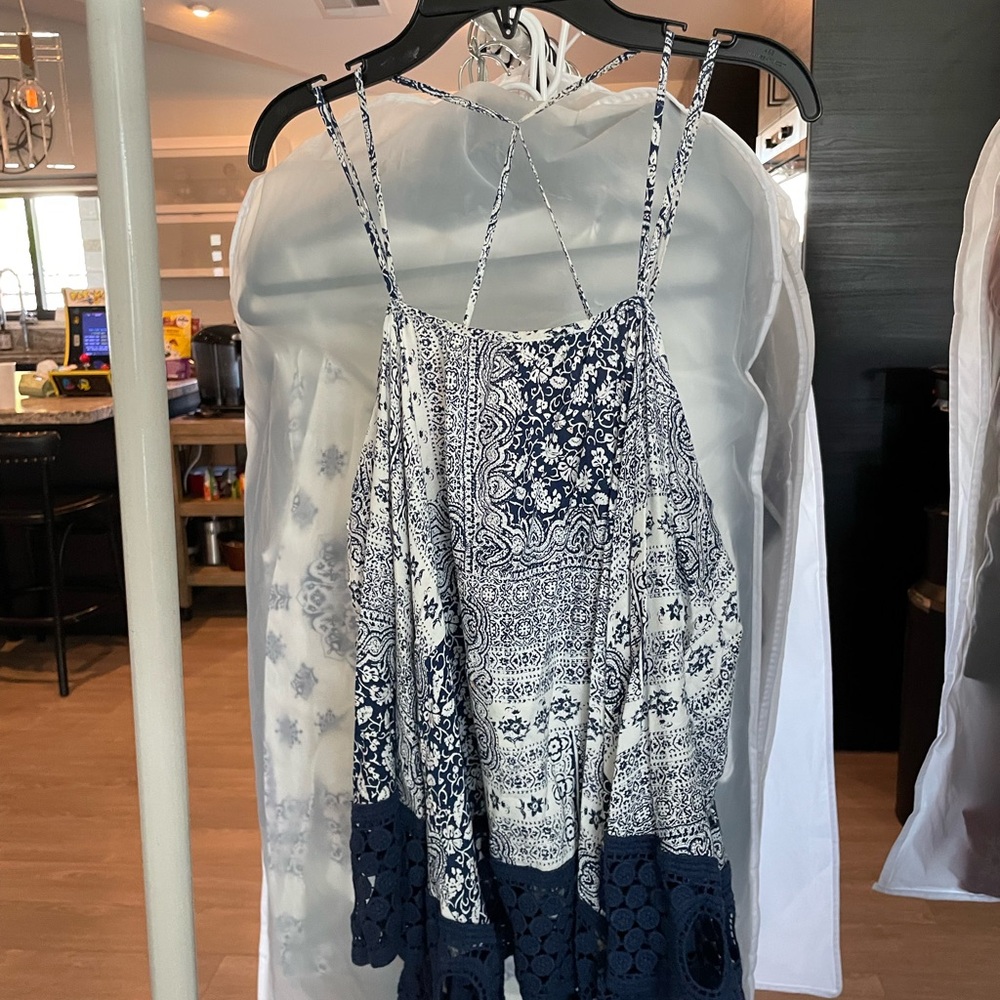 Sugarlips Navy and White Paisley Camisole